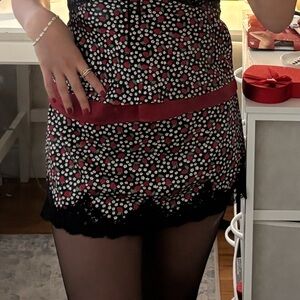 Mini Skirt with Lace Trim
